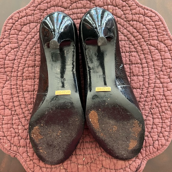 Lilly Pulitzer open toe black patent pumps - Picture 4 of 4